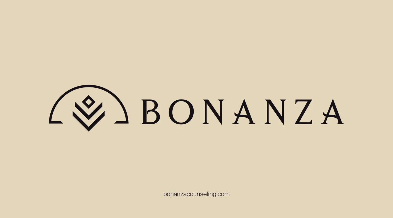 Front of the Bonanza Counseling Services business card with the logo and website